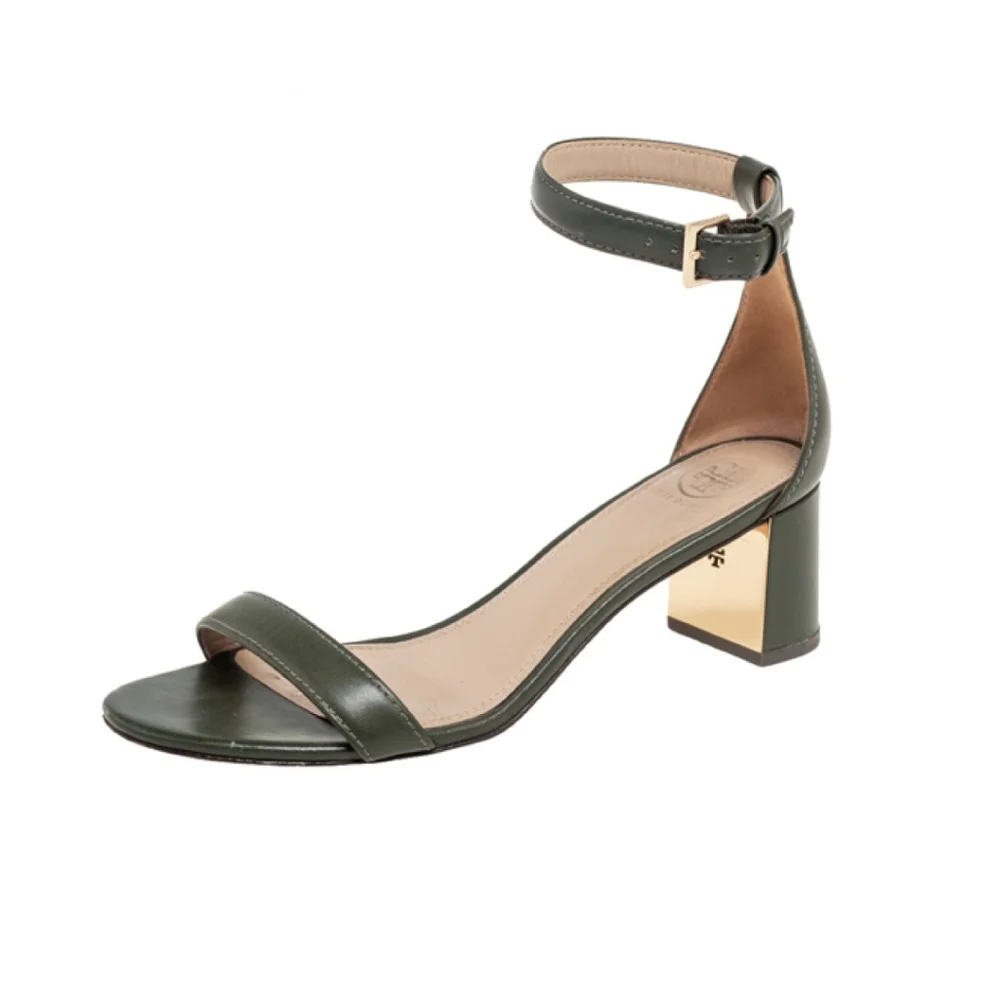 Tory Burch Cecile 55 mm Leather Sandal in Green size 10